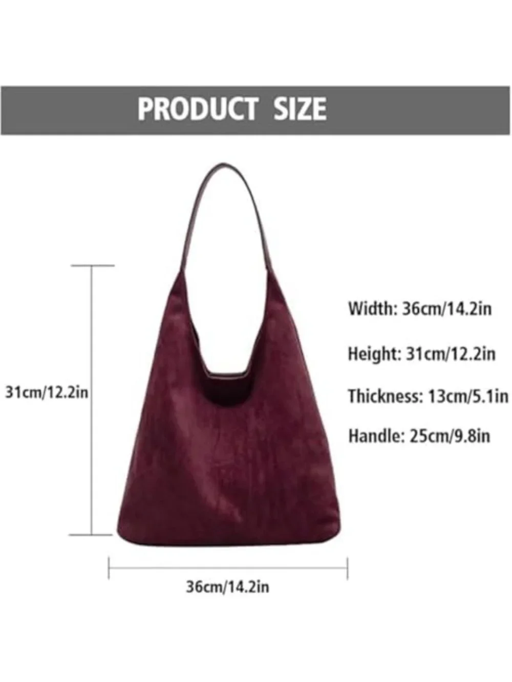 Stylish Brown Suede Shoulder Tote Bag for Women - Perfect Valentine's Day Gift